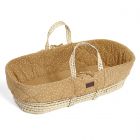 The Little Green Sheep Quilted Moses Basket Honey Rice