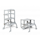 Ette Tete Leertoren Step'n Sit - Inklapbaar tot tafel en stoel - Grijs- Met extra support