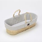 The Little Green sheep Organic Knit Moses Basket Set Dove