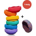 Stapelstein Stapelstenen Rainbow + Confetti - 7 delig