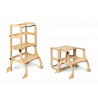 Ette Tete Leertoren Step'n Sit - Inklapbaar tot tafel en stoel - Naturel - Met extra support