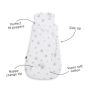 SnuzPouch Sleeping Bag 0.5 Tog – Grey Stars 0-6mnd