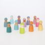 Grimm's 12 houten pastel vriendjes houten speelgoed  - 10579