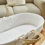 The Little Green Sheep Hoeslaken Moses Basket - White Rice