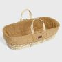 The Little Green Sheep Quilted Moses Basket Honey Rice