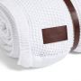 The Little Green Sheep Organic Knitted Fleece Blanket - White