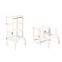 Outlet Ette Tete Leertoren Step'n Sit - Inklapbaar tot tafel en stoel - Wit met zilver clips