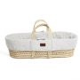The Little Green Sheep Quilted Moses Basket Dove Rice