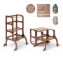 Ette Tete Leertoren Step'n Sit - Inklapbaar tot tafel en stoel - Mocha Mousse- Met extra support