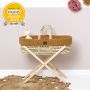 The Little Green Sheep Organic Knit Moses Basket Set Honey