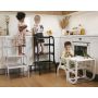 Outlet Ette Tete Leertoren Step'n Sit - Inklapbaar tot tafel en stoel - Wit met zilver clips