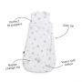 SnuzPouch Sleeping Bag 0.5 Tog – Grey Stars 0-6mnd