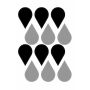 Snuz Muur Stickers - Black/Grey Raindrops (48pc)