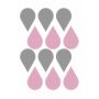 Snuz Muur Stickers -Pink/Grey Raindrops (48pc)
