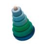 Grimm's Wobbly Stacking Tower, blue-green houten speelgoed  - 11012