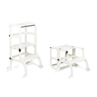Ette Tete Leertoren Step'n Sit - Inklapbaar tot tafel en stoel - Wit- Met extra support