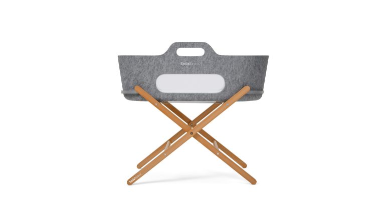 Snuz SnuzBaskit Dark Grey Moses Basket & Natural Standaard 