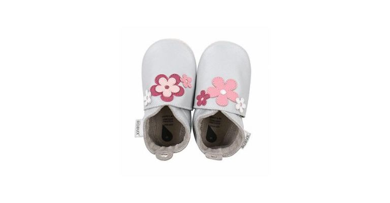 Bobux Babyslofjes Silver bouquet 