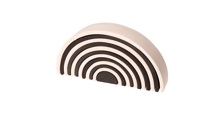 Grimm's Regenboog 12-delig, Zwart-Wit houten speelgoed  - 93050
