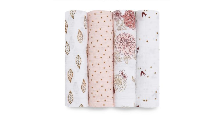 Aden + Anais classic swaddle 4 pack Dahlia's