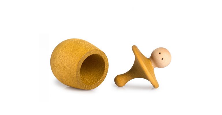 Grapat Houten Speelgoed Klein Geel Poppetje - Little Things