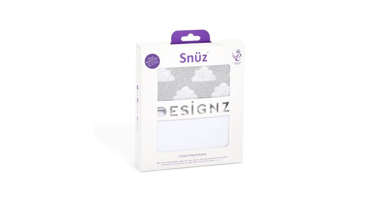 Snuz 2 Pack Moses Basket/Pram  Lakens - Cloud Nine