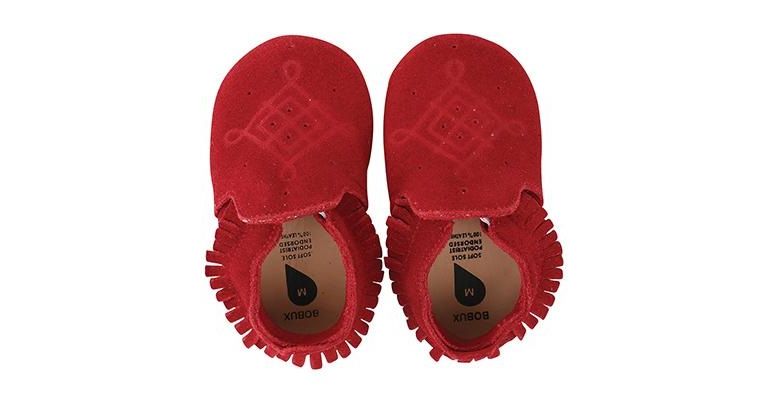 Bobux babyslofjes suede moccasin red 