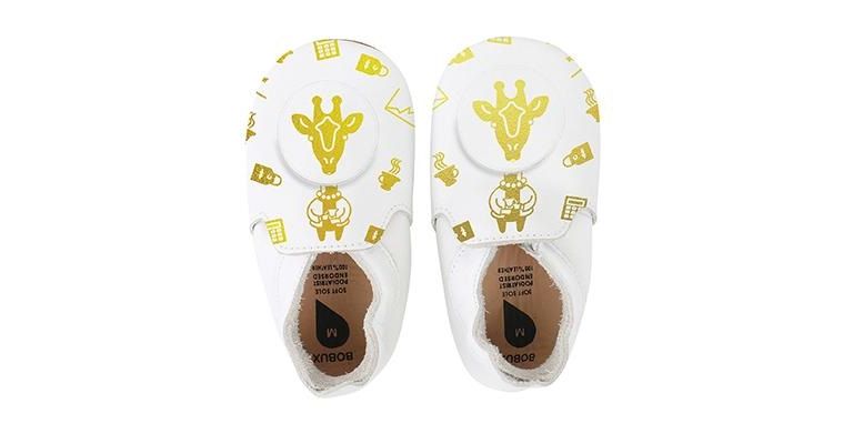Bobux babyslofjes white giraffe loafer 