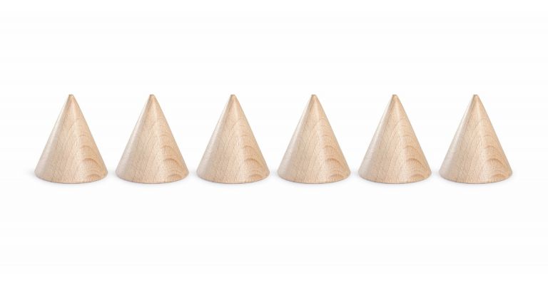 Grapat 6 Naturel Houten Kegels