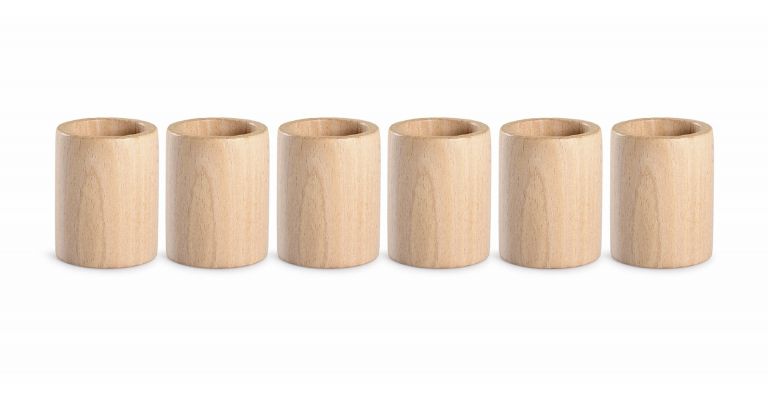 Grapat 6 koker Houten Bakjes naturel