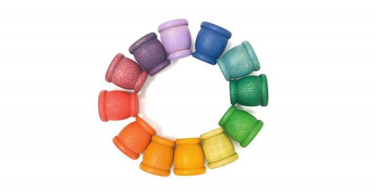 Grapat 12 Regenboog kleur Bakjes