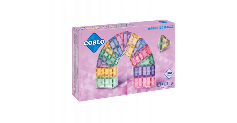 Coblo Magnetisch bouwstenen set Pastel 100 stuks 