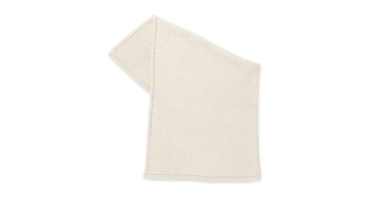 The Little Green sheep Organic Knit Baby Blanket Linen -75x75 cm