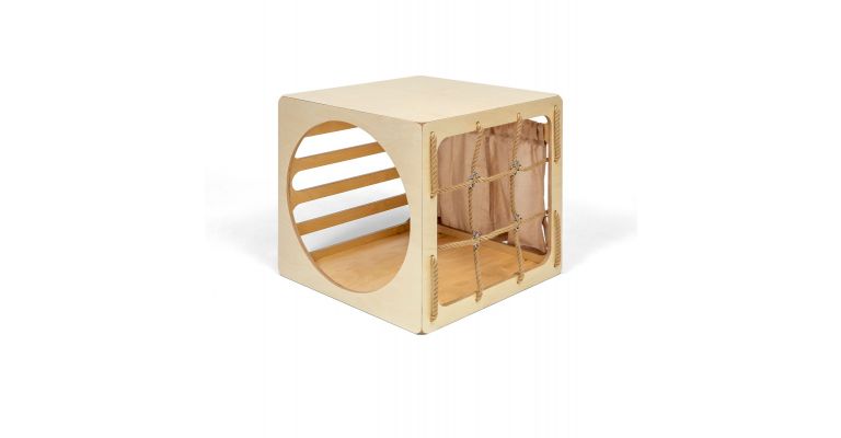 Ette Tete Cubitri - Houten speel kubus met touw
