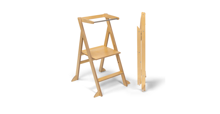 Ette Tete STEP’n’FOLD met extra support– Opvouwbare leertoren - Naturel