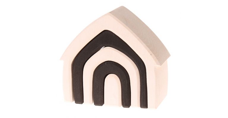 Grimm's Huisjes monochroom houten speelgoed  - 93070