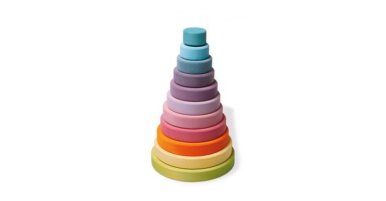 Grimm's Stapeltoren 21 cm Pastel houten speelgoed  - 11001