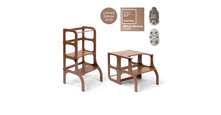 Ette Tete Leertoren Step'n Sit - Inklapbaar tot tafel en stoel - Mocha Mousse 
