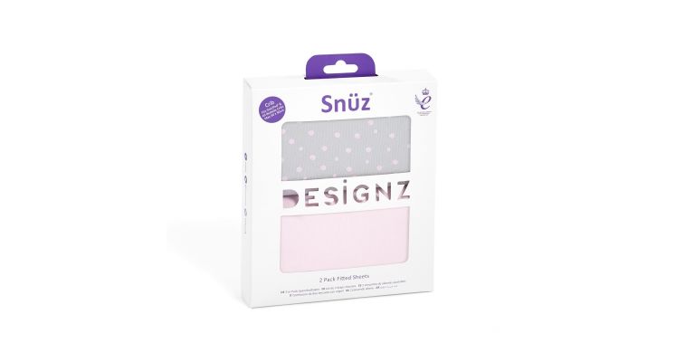 Snuz Twin Pack Beddengoed voor co-sleeper Pink Spot