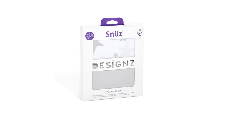 Snuz Twin Pack Beddengoed voor co-sleeper Grey Star