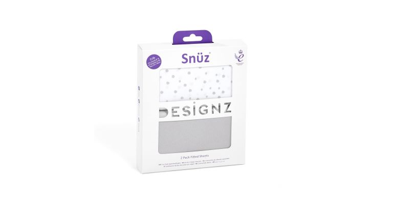 Snuz Twin Pack Beddengoed voor co-sleeper  Grey Spot