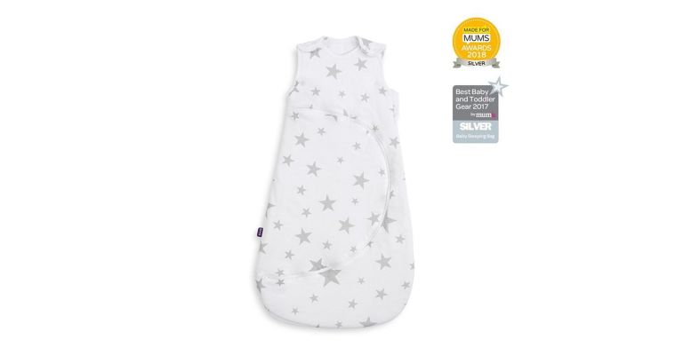 SnuzPouch Sleeping Bag 0.5 Tog – Grey Stars 0-6mnd