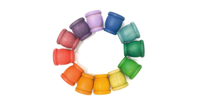 Grapat 12 Regenboog kleur Bakjes