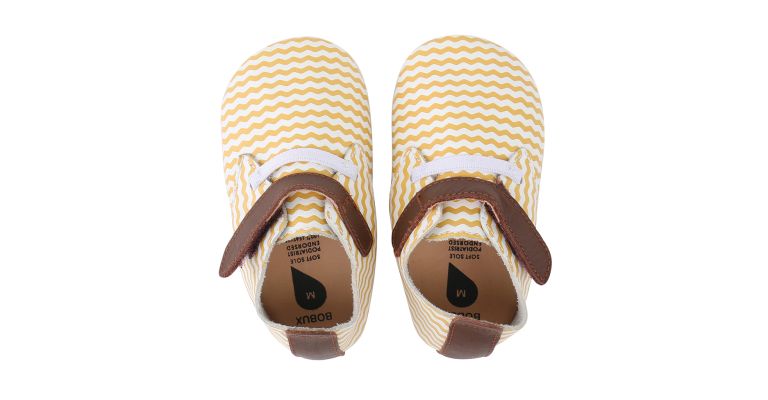 Bobux Soft soles Babyslofjes  Trim trainer white/chartreuse Small