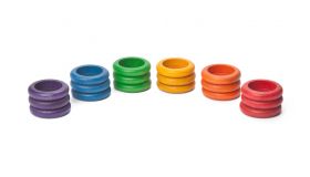 Grapat Houten Speelgoed 18 x Ringen (6 kleuren)