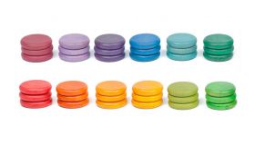 Grapat Houten Speelgoed 36 x Munten (12 kleuren)