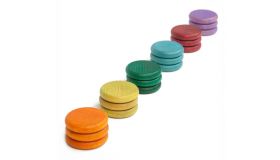 Grapat Houten Speelgoed 18 x Munten (6 extra kleuren)