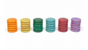 Grapat Houten Speelgoed 36 x Munten (6 extra kleuren)