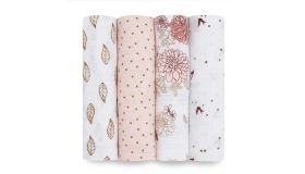 Aden + Anais classic swaddle 4 pack Dahlia's  roze tinten