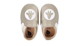 Bobux babyslofjes gold & white giraffe loafer